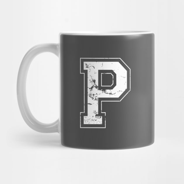 Initial Letter P White Jersey Sports Athletic Player by porcodiseno